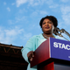Georgia gubernatorial Democratic candidate Stacey Abrams speaks during a campaign rally in Atlanta, Georgia, on March 14, 2022.